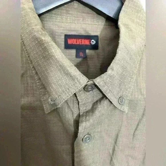 Wolverine Mens Button Down Shirt Long Sleeve Mesh Cotton Brown Size XL - Picture 4 of 5